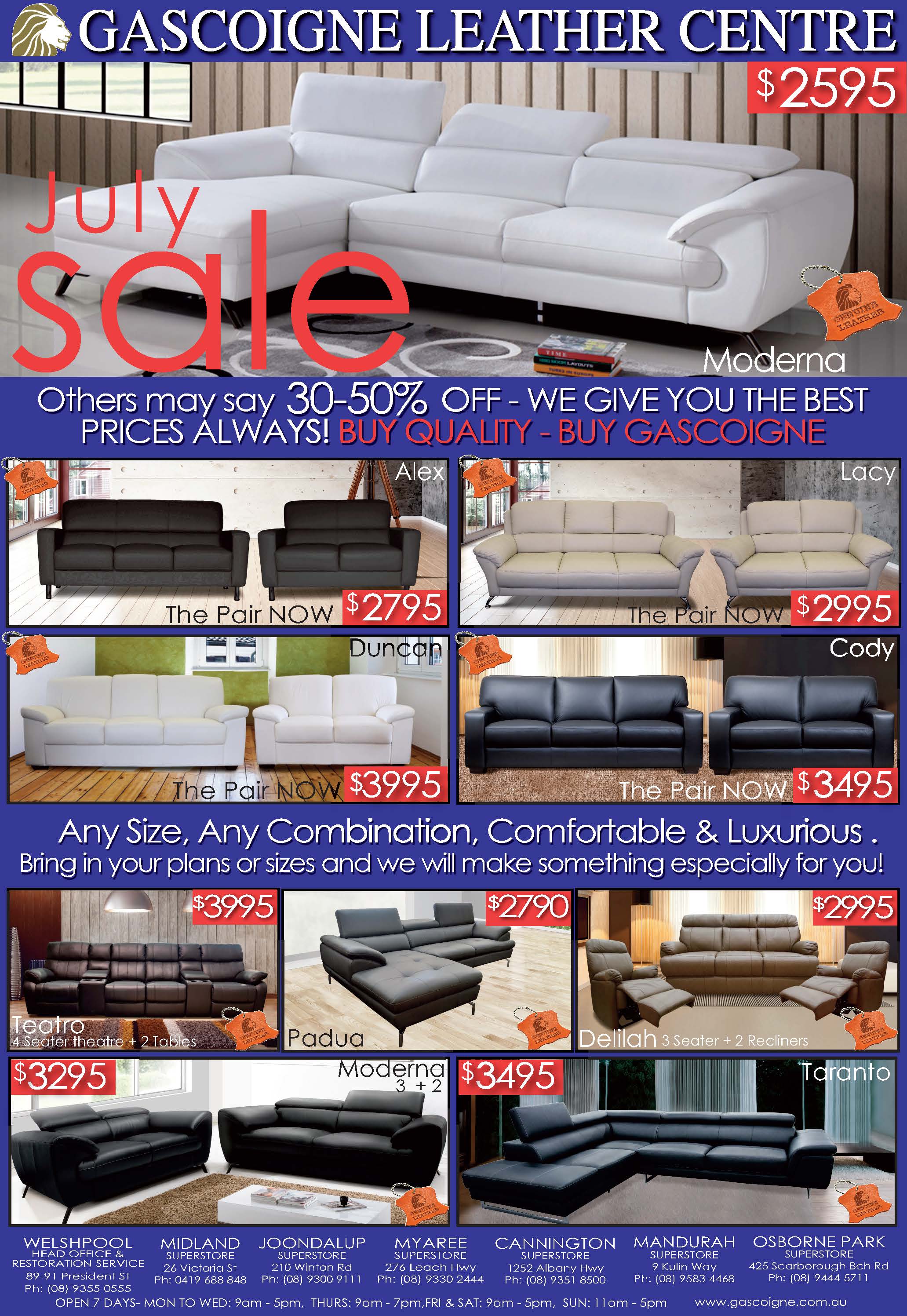 Leather Sofas Perth Leather Lounges Perth Gascoigne