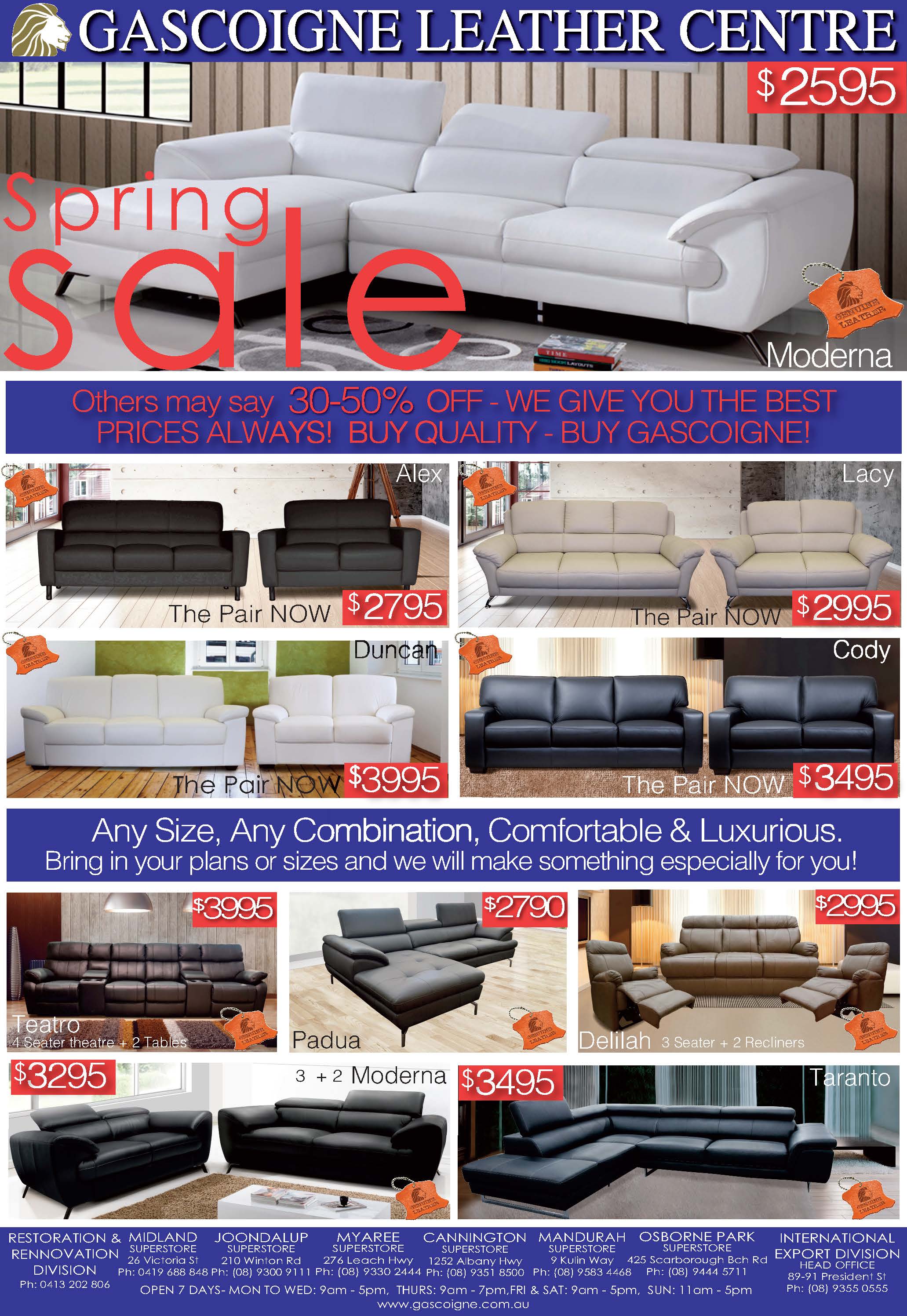 Leather Sofas Perth Leather Lounges Perth Gascoigne