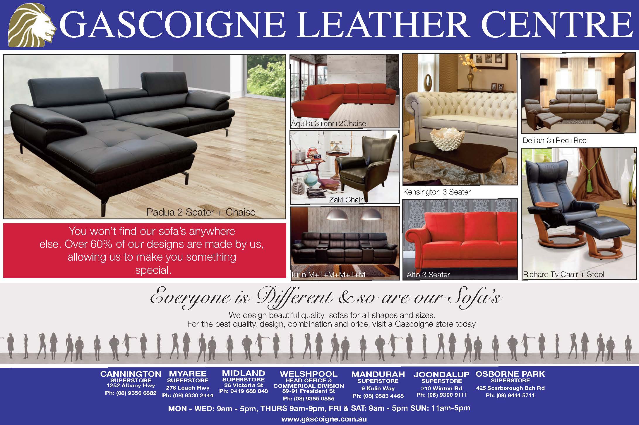Leather Sofas Perth Leather Lounges Perth Gascoigne
