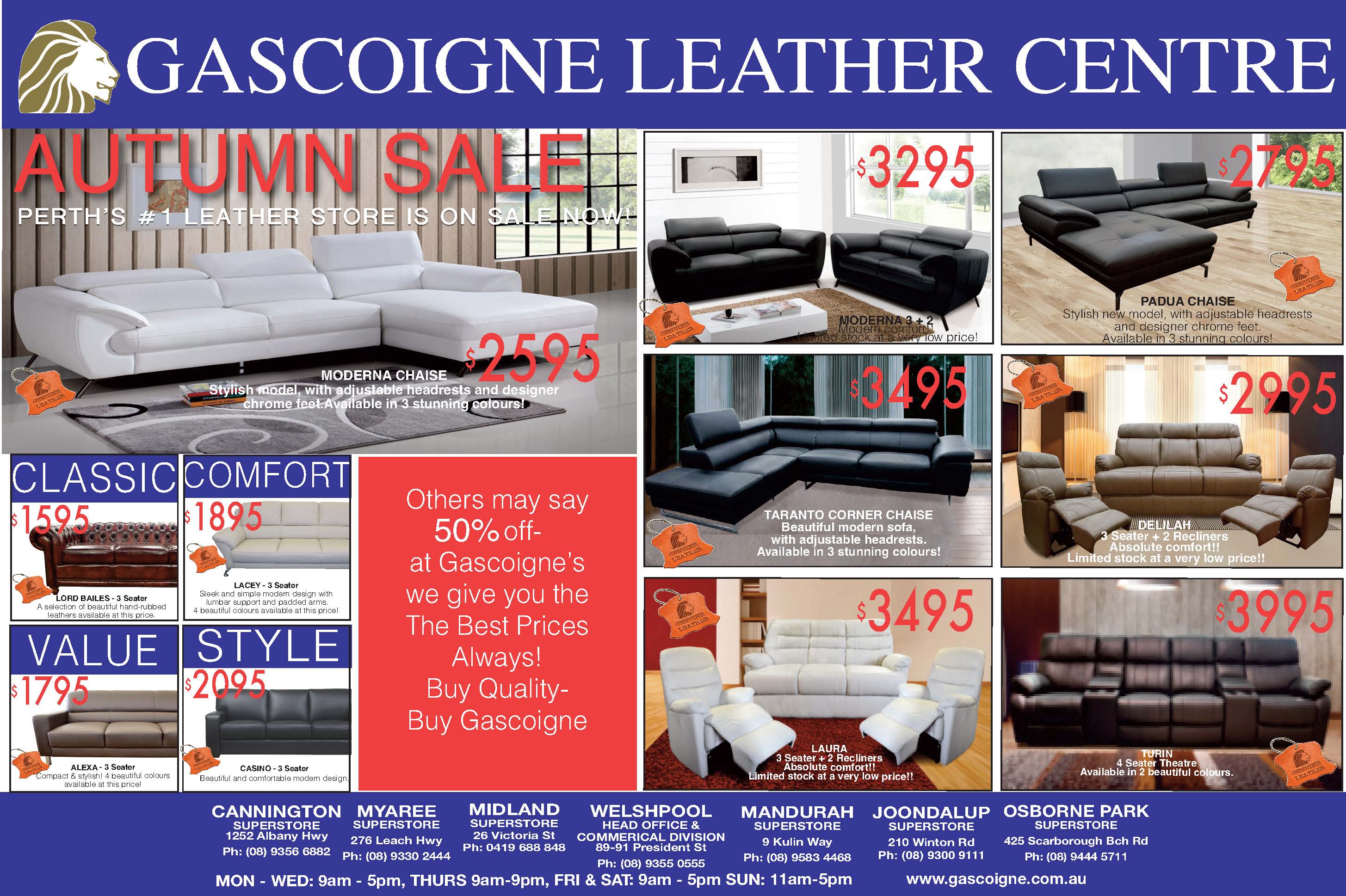 Leather Sofas Perth Leather Lounges Perth Gascoigne