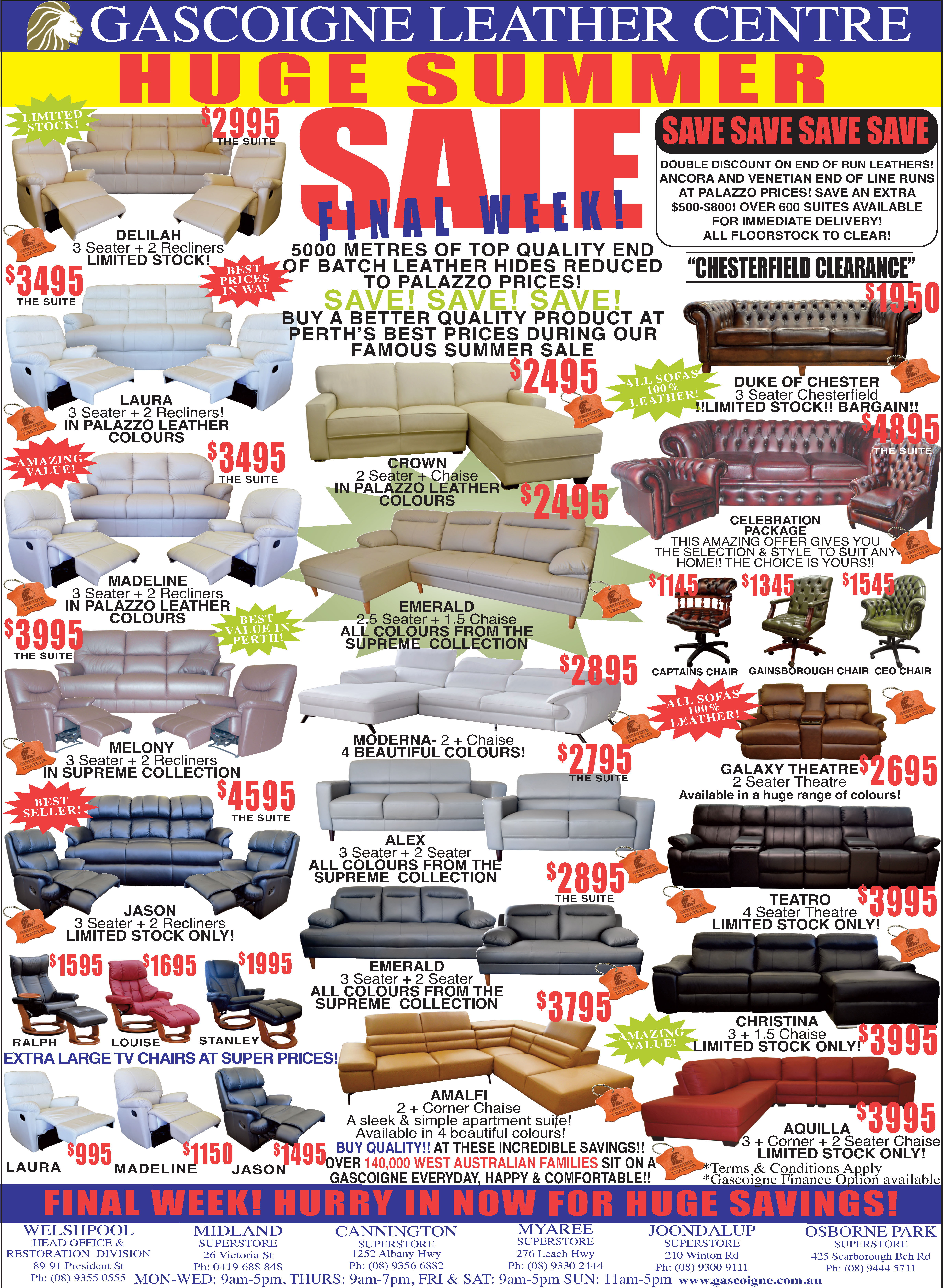 Leather Sofas Perth Leather Lounges Perth Gascoigne