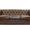 Brown leather harwood sofa from gascoigne