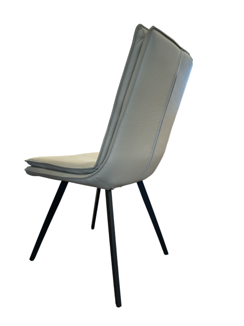 White taylor dining chair with black legs and transparent background